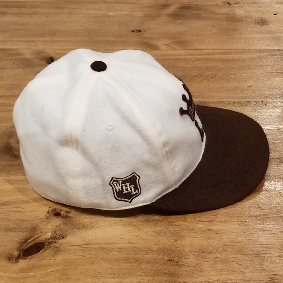 LA Monarchs Hat Size 7 3/8 Ebbets Field Flannels Wool MAde USA Hockey WHL White - Picture 4 of 9